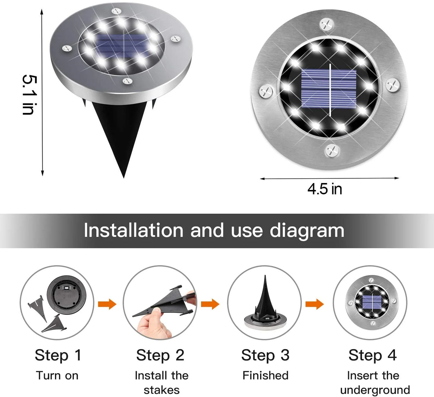 LytHaus™ Solar Powered LED Ground Lights